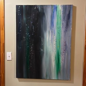 30 x 40 Canvas Painting Organic abstraction contrasting light and dark